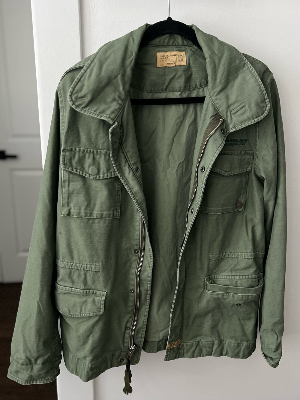 True Religion Olive Green Military Field Jacket